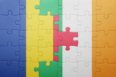 İrlanda ve Romanya ulusal bayrak ile bulmaca