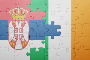 İrlanda ve Sırbistan ulusal bayrak ile bulmaca