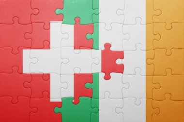 İrlanda ve İsviçre ulusal bayrak ile bulmaca