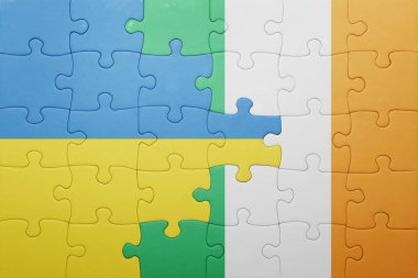 İrlanda ve Ukrayna ulusal bayrak ile bulmaca