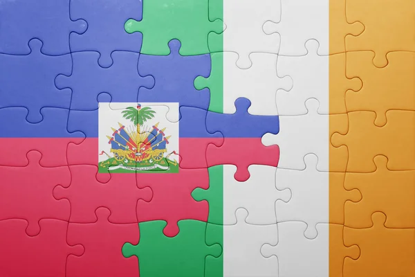 Puzzle with the national flag of ireland and haiti — Stock Photo, Image