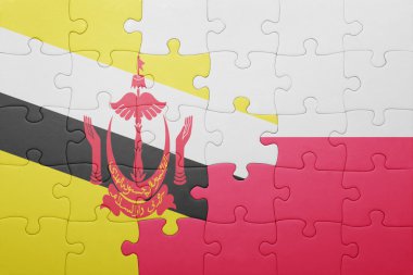brunei ve Polonya ulusal bayrak ile bulmaca