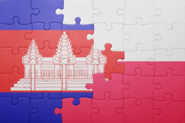 Kamboçya ve Polonya ulusal bayrak ile bulmaca