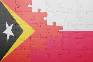 Doğu timor ve Polonya ulusal bayrak ile bulmaca