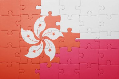 hong kong ve Polonya ulusal bayrak ile bulmaca