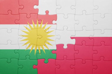 kurdistan ve Polonya ulusal bayrak ile bulmaca
