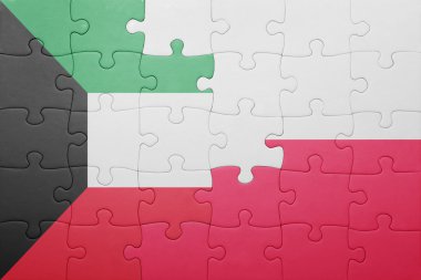 Kuveyt ve Polonya ulusal bayrak ile bulmaca