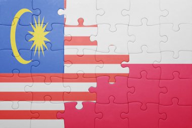 Malezya ve Polonya ulusal bayrak ile bulmaca