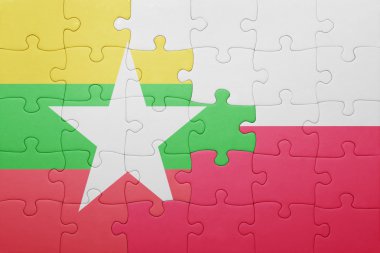 myanmar ve Polonya ulusal bayrak ile bulmaca