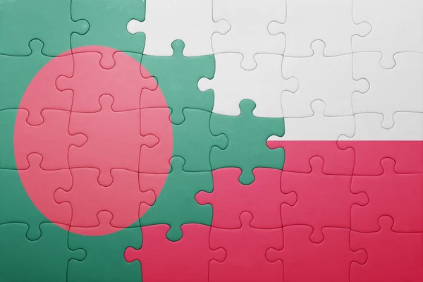 Bulmaca bangladesh ve Polonya ulusal bayrak ile — Stok fotoğraf