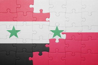 Suriye ve Polonya ulusal bayrak ile bulmaca