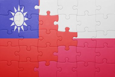 Tayvan ve Polonya ulusal bayrak ile bulmaca