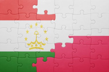 Tacikistan ve Polonya ulusal bayrak ile bulmaca
