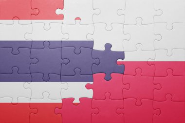 Tayland ve Polonya ulusal bayrak ile bulmaca