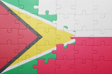 guyana ve Polonya ulusal bayrak ile bulmaca