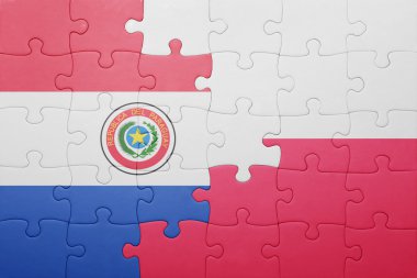 paraguay ve Polonya ulusal bayrak ile bulmaca