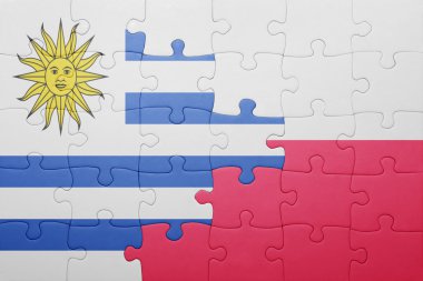 uruguay ve Polonya ulusal bayrak ile bulmaca