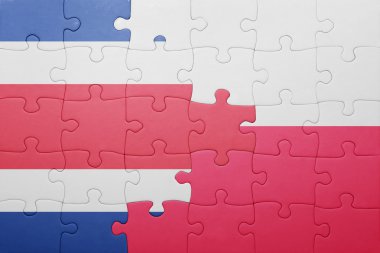 Kosta Rika ve Polonya ulusal bayrak ile bulmaca