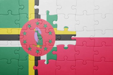 Dominika ve Polonya ulusal bayrak ile bulmaca