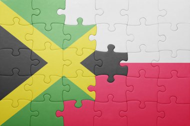 Jamaika ve Polonya ulusal bayrak ile bulmaca