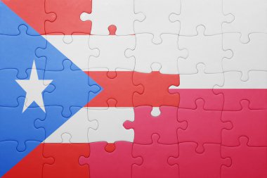 Porto Riko ve Polonya ulusal bayrak ile bulmaca