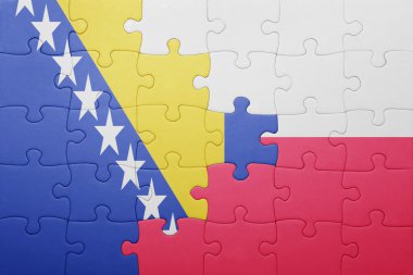 Bosna ve Hersek ve Polonya ulusal bayrak ile bulmaca