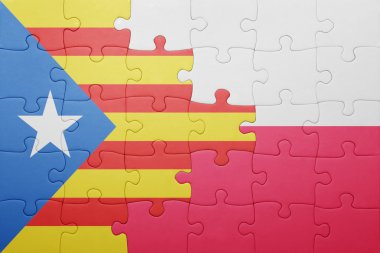 Katalonya ve Polonya ulusal bayrak ile bulmaca