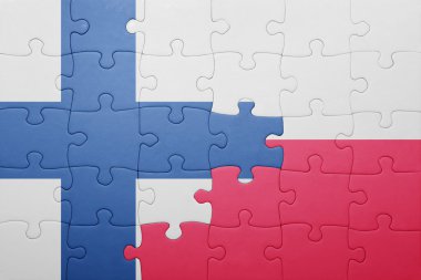 Finlandiya ve Polonya ulusal bayrak ile bulmaca