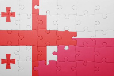 Gürcistan ve Polonya ulusal bayrak ile bulmaca