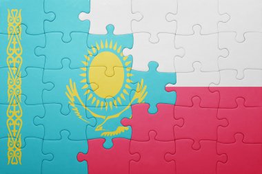 Kazakistan ve Polonya ulusal bayrak ile bulmaca