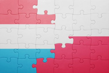 Lüksemburg ve Polonya ulusal bayrak ile bulmaca