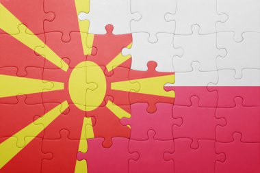 Makedonya ve Polonya ulusal bayrak ile bulmaca