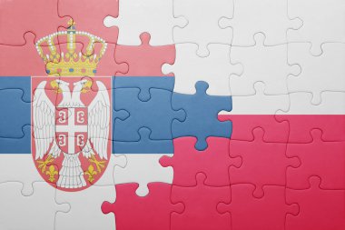 Sırbistan ve Polonya ulusal bayrak ile bulmaca