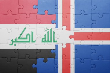 Irak ve İzlanda ulusal bayrak ile bulmaca