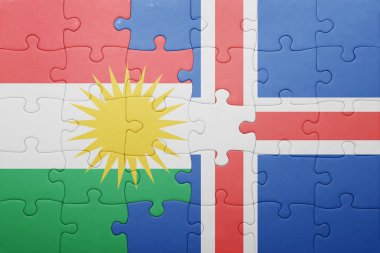İzlanda ve Kürdistan ulusal bayrak ile bulmaca
