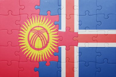 Kırgızistan ve İzlanda ulusal bayrak ile bulmaca