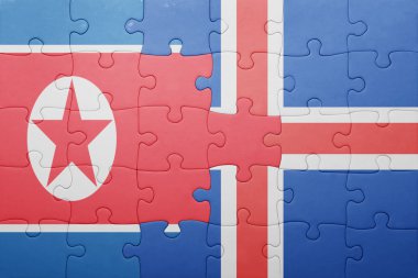 Kuzey Kore ve İzlanda ulusal bayrak ile bulmaca