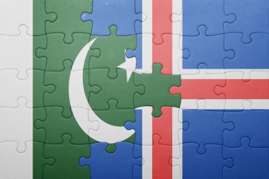 pakistan ve İzlanda ulusal bayrak ile bulmaca