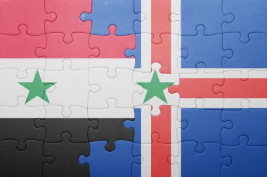 Suriye ve İzlanda ulusal bayrak ile bulmaca