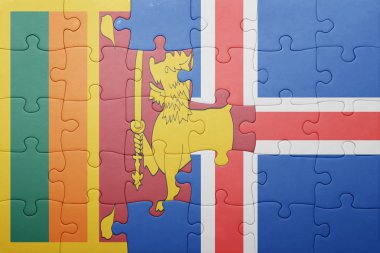 sri lanka ve İzlanda ulusal bayrak ile bulmaca