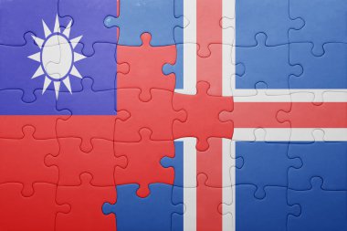 Tayvan ve İzlanda ulusal bayrak ile bulmaca