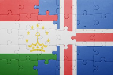 bayrağı Tacikistan ve İzlanda ile bulmaca