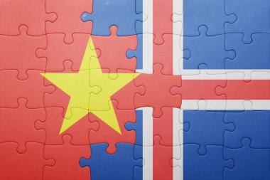 vietnam ve İzlanda ulusal bayrak ile bulmaca