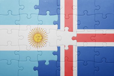 Arjantin ve İzlanda ulusal bayrak ile bulmaca