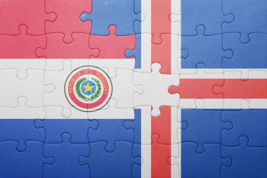 paraguay ve İzlanda ulusal bayrak ile bulmaca