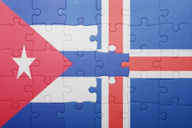 Küba ve İzlanda ulusal bayrak ile bulmaca