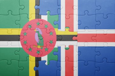 Dominika ve İzlanda ulusal bayrak ile bulmaca