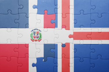 Dominik Cumhuriyeti ve İzlanda bayrağı ile bulmaca