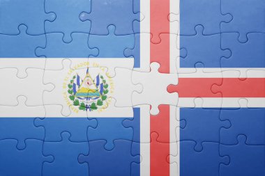 el salvador ve İzlanda ulusal bayrak ile bulmaca