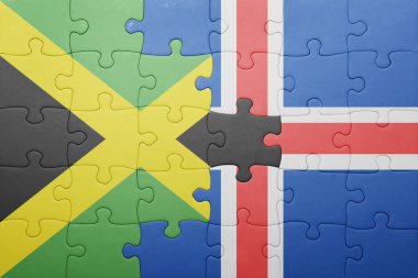 Jamaika ve İzlanda ulusal bayrak ile bulmaca